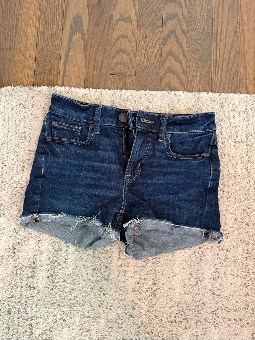 American Eagle Outfitters Dark Blue Denim Cutoff Shorts